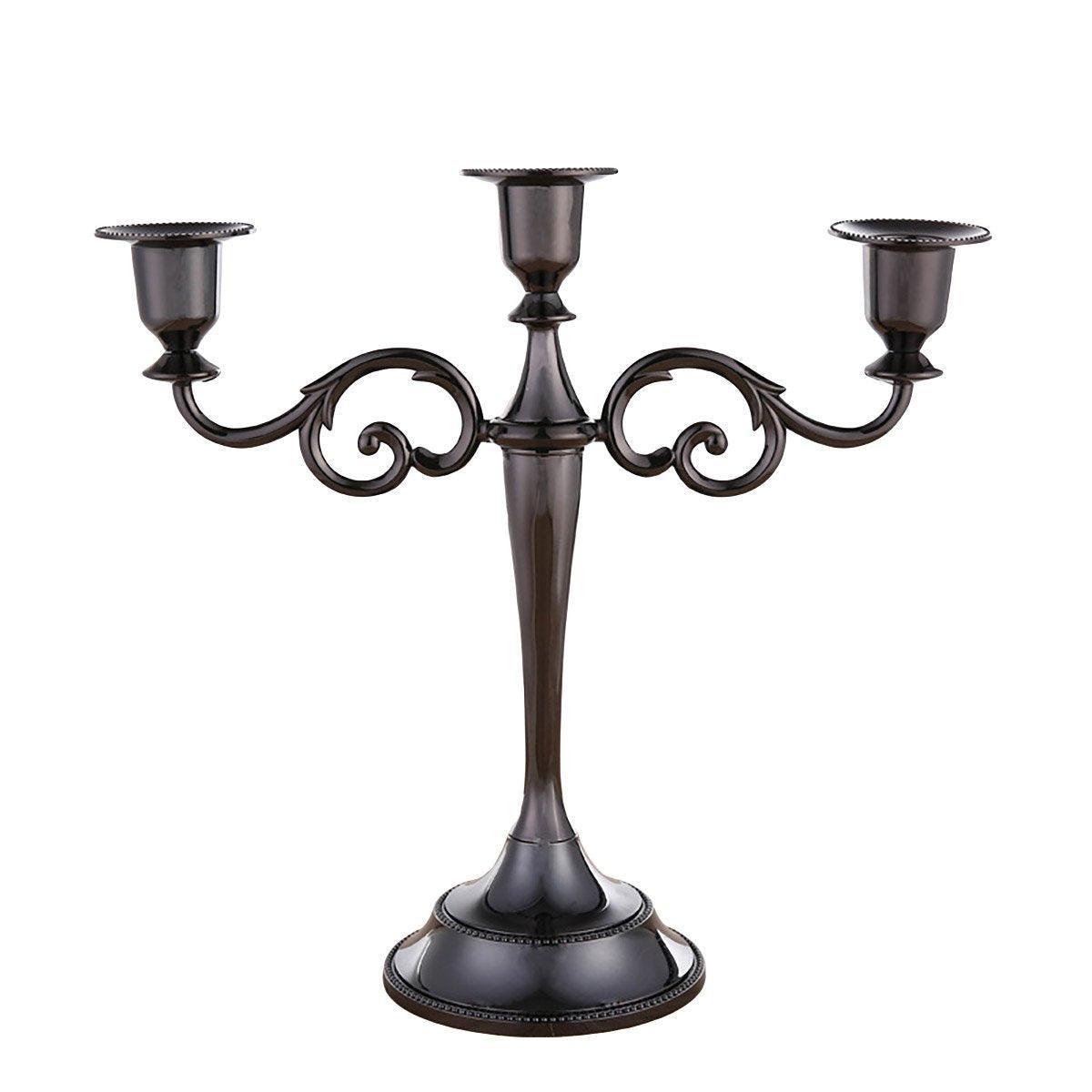 3/5 Arms Alloy Candle Holder Stand Candlesticks Candelabra Wedding Home Decor - 3-Bronze