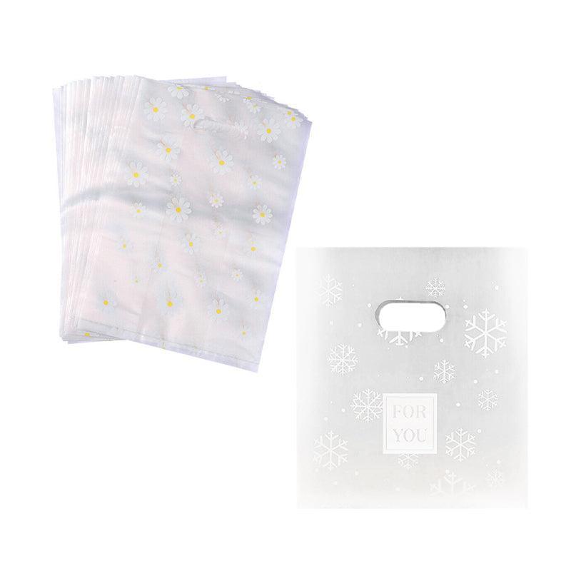 100Pcs Clear Daisy Cookie Bags with Handle - Party Candy Packaging - Daisy