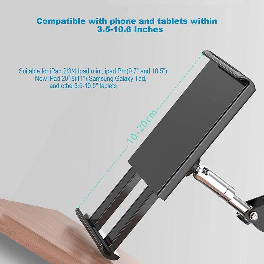Hands Free Floor Stand Adjustable Bed Clip Holder For Tablet iPad iPhone Switch - 175cm White(Floor Cantilever Stand