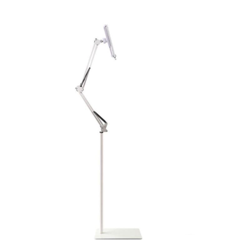 Hands Free Floor Stand Adjustable Bed Clip Holder For Tablet iPad iPhone Switch - 175cm White(Floor Cantilever Stand