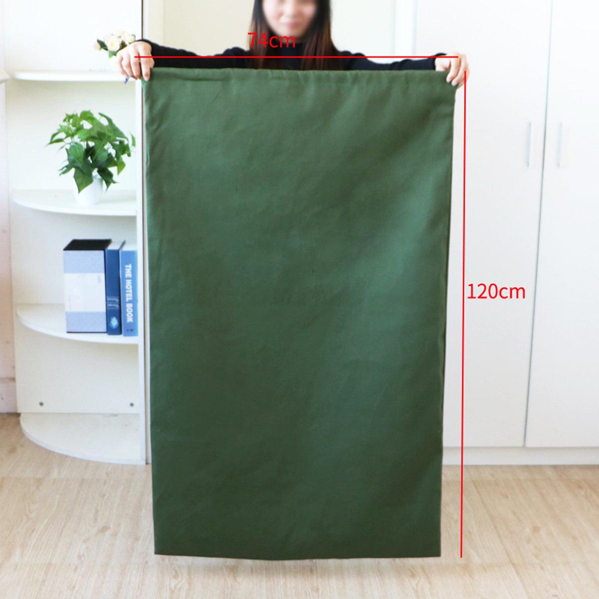 Canvas Drawstring Large Bag Pouch Clothes Craft Storage Laundry - Green-74X120cm