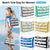 Large Bohemian Striped Canvas Beach Bag Zipper Tote for Travel Outdoor Vacation - Matcha