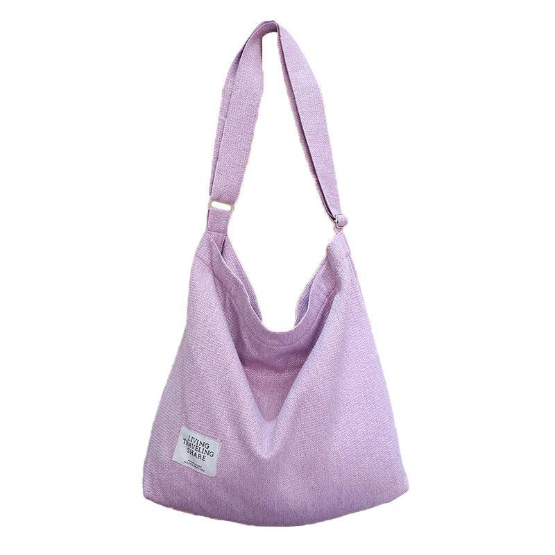 Womens Large Canvas Handbag Ladies Travel Messenger Shoulder Bag Hobo Tote Purse - White