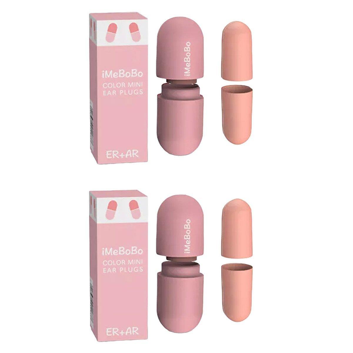 1/2/4 Pairs Soundproof Capsule Earplugs Noise Reduction Ear Plugs for Sleeping - 1pair-Pink