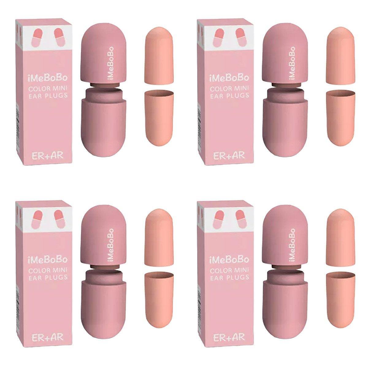 1/2/4 Pairs Soundproof Capsule Earplugs Noise Reduction Ear Plugs for Sleeping - 1pair-Pink