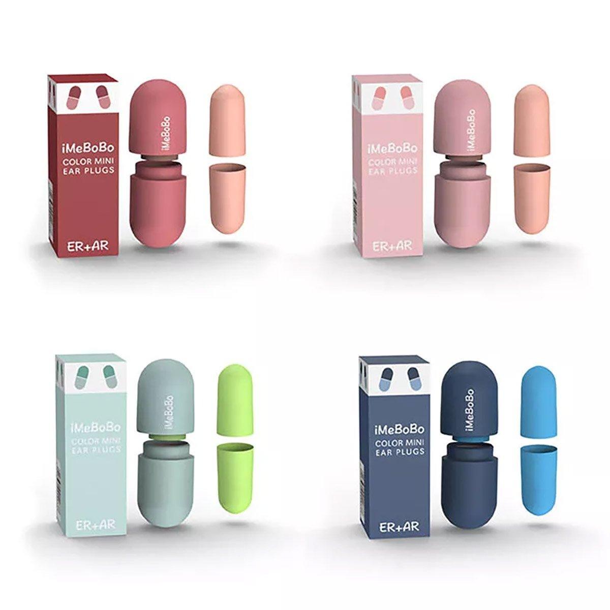 1/2/4 Pairs Soundproof Capsule Earplugs Noise Reduction Ear Plugs for Sleeping - 2pairs-Blue