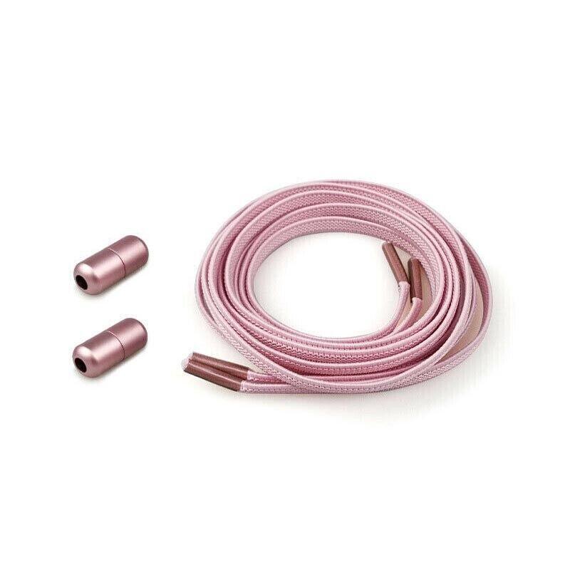 No Tie Locked Elastic Shoelace Shoe Lace Lazy Laces Sports Sneakers - Pink