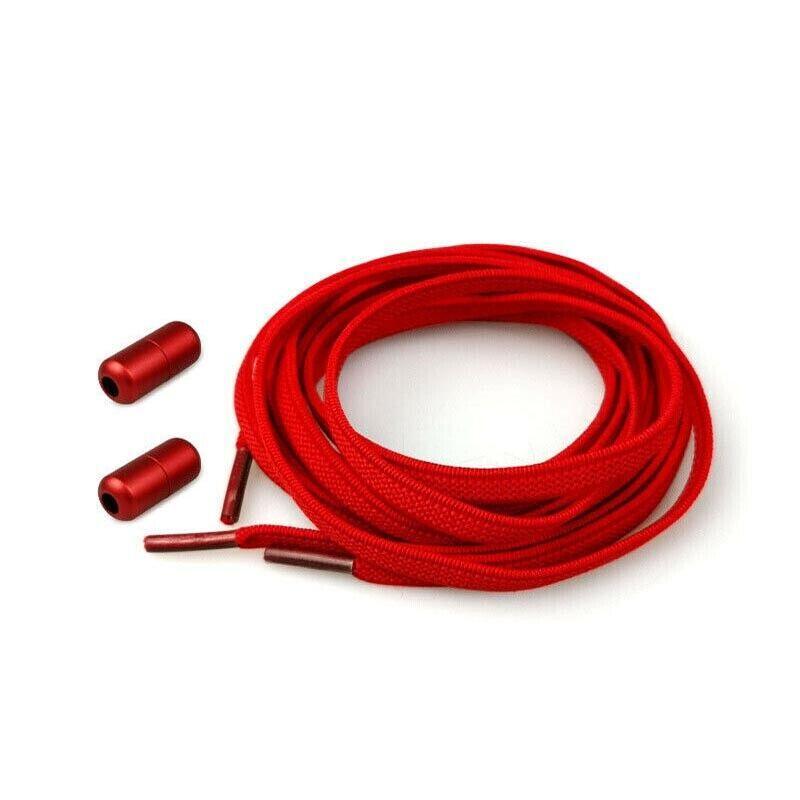 No Tie Locked Elastic Shoelace Shoe Lace Lazy Laces Sports Sneakers - Red