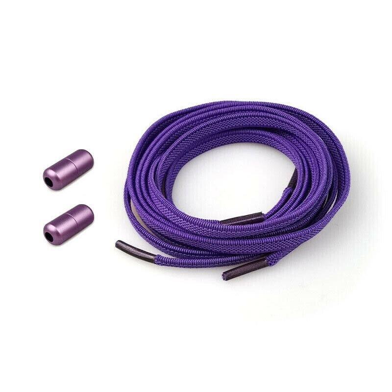 No Tie Locked Elastic Shoelace Shoe Lace Lazy Laces Sports Sneakers - White