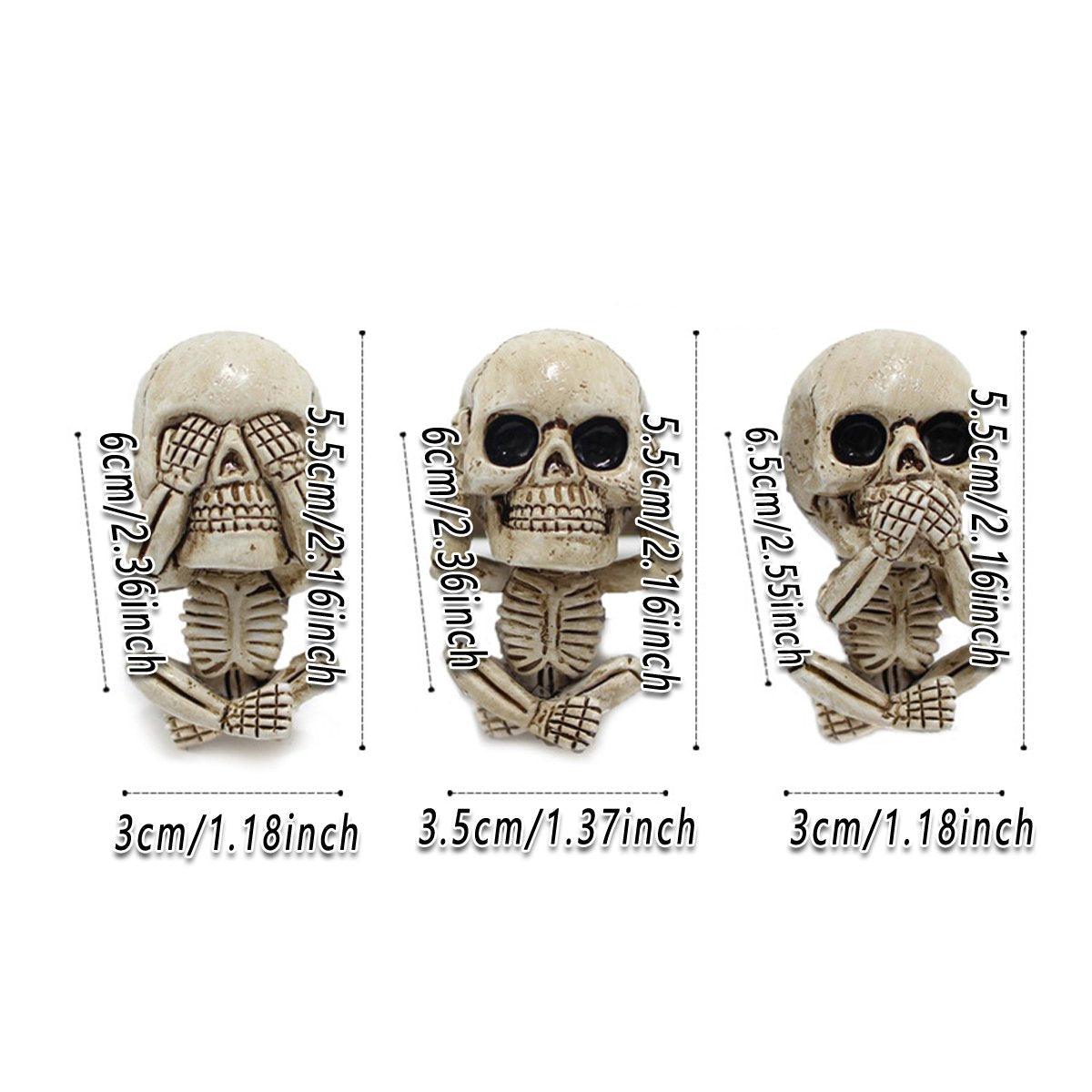 3pcs Ghost Head Car Decoration Accessories Halloween Ornament Vehicle Interior