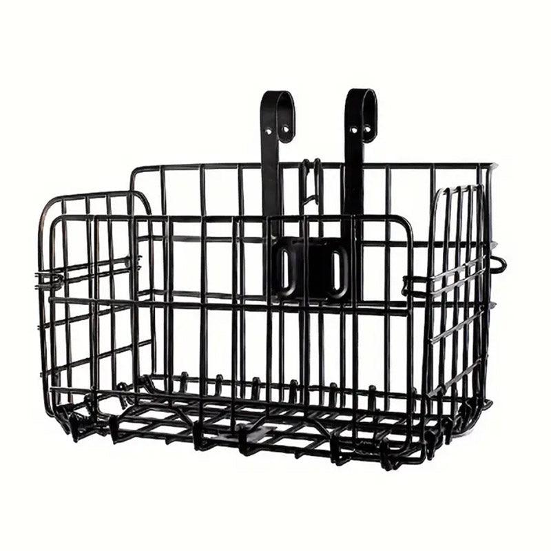 Foldable Bicycle Basket Front and Rear Hanging Storage Rack Bike Accessories - Black