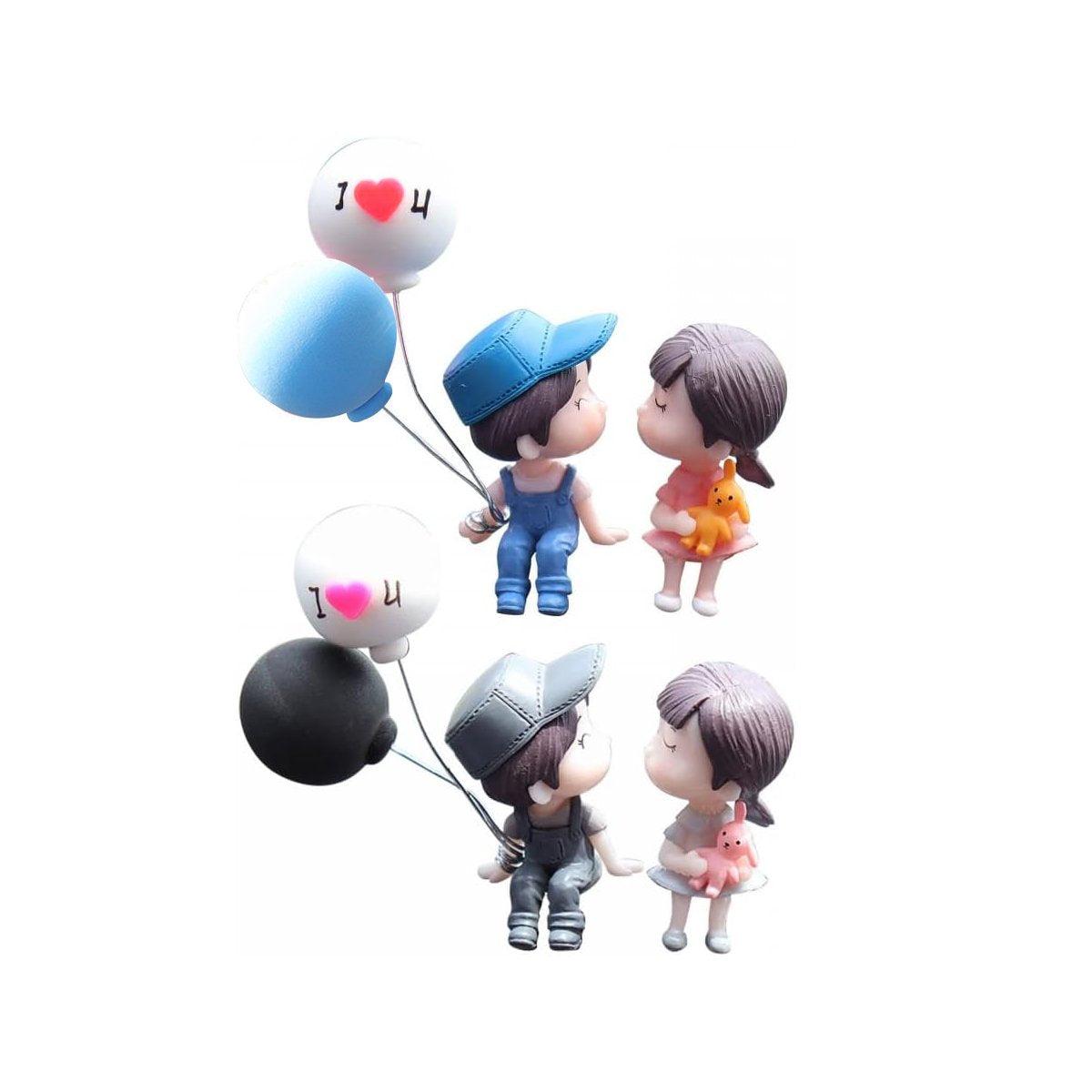 2pairs Cute Couple Car Interior Decorations Desktop Ornaments Car Accessories