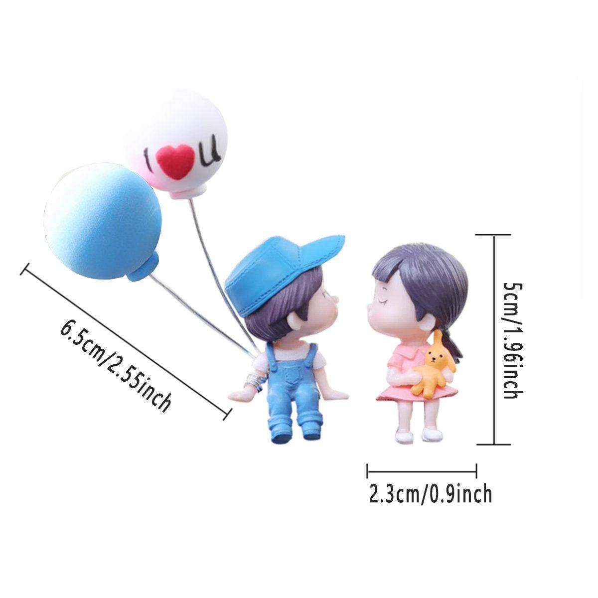 2pairs Cute Couple Car Interior Decorations Desktop Ornaments Car Accessories