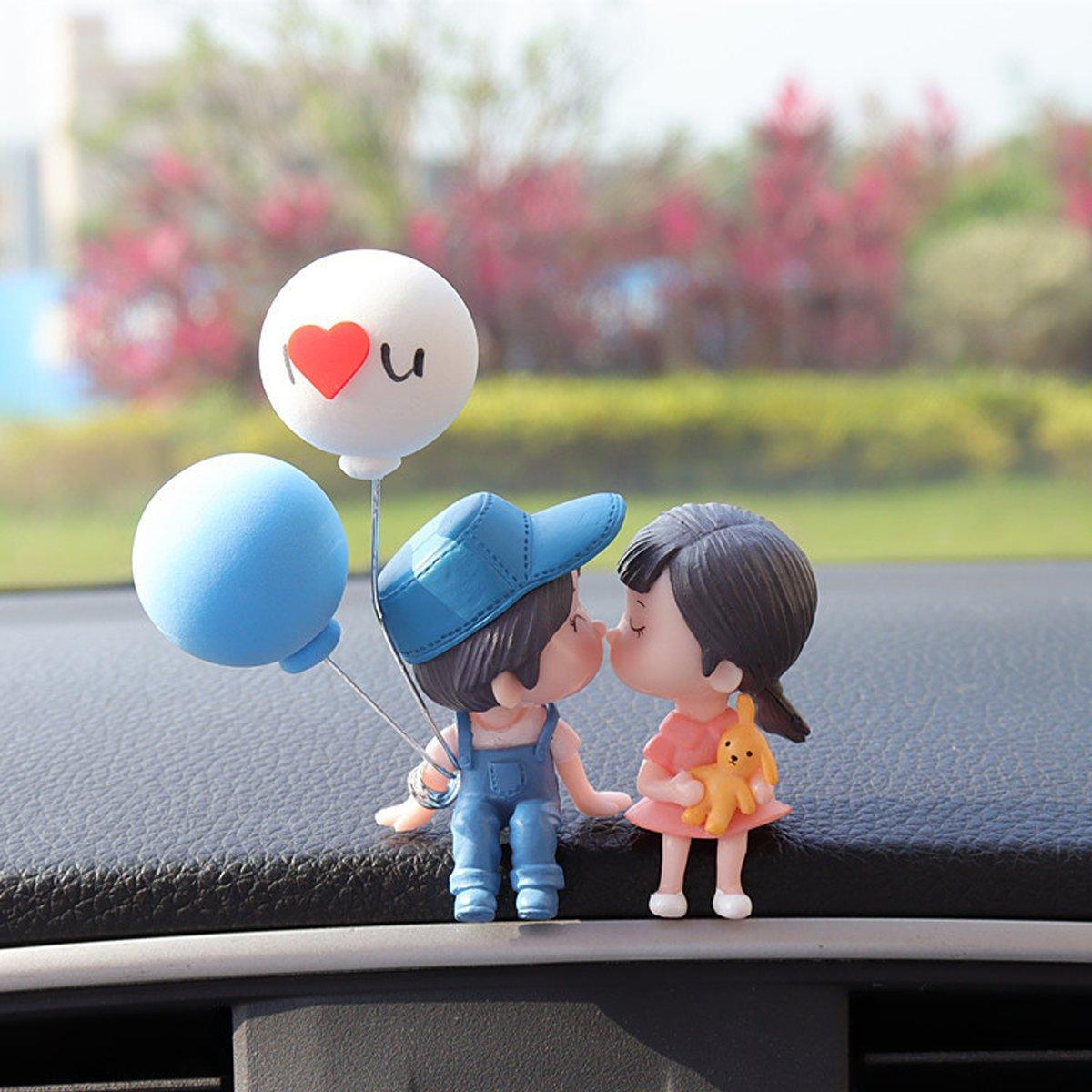 2pairs Cute Couple Car Interior Decorations Desktop Ornaments Car Accessories