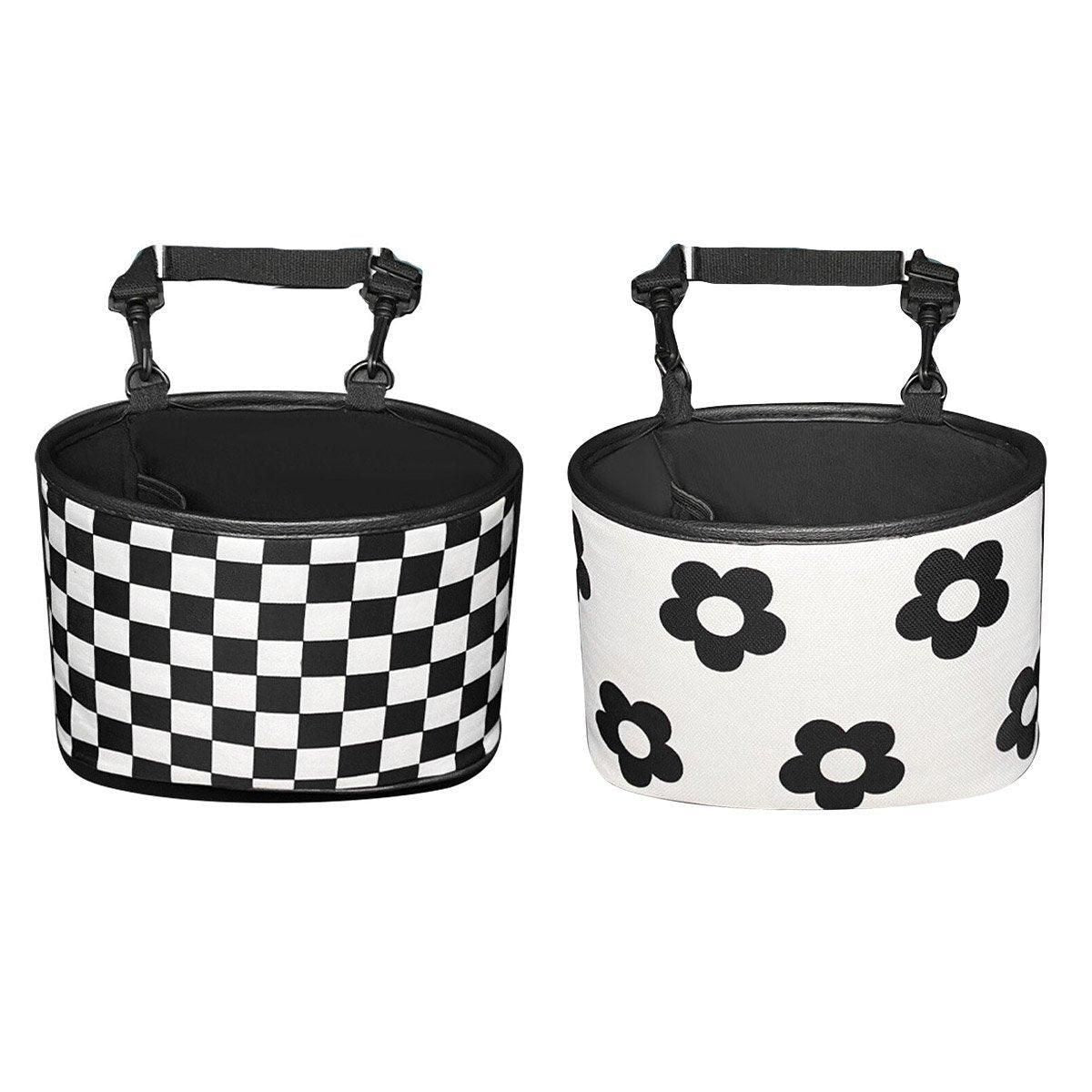 Hanging Backseat Storage Organiser Box for Car Rubbish and Essentials - Flower