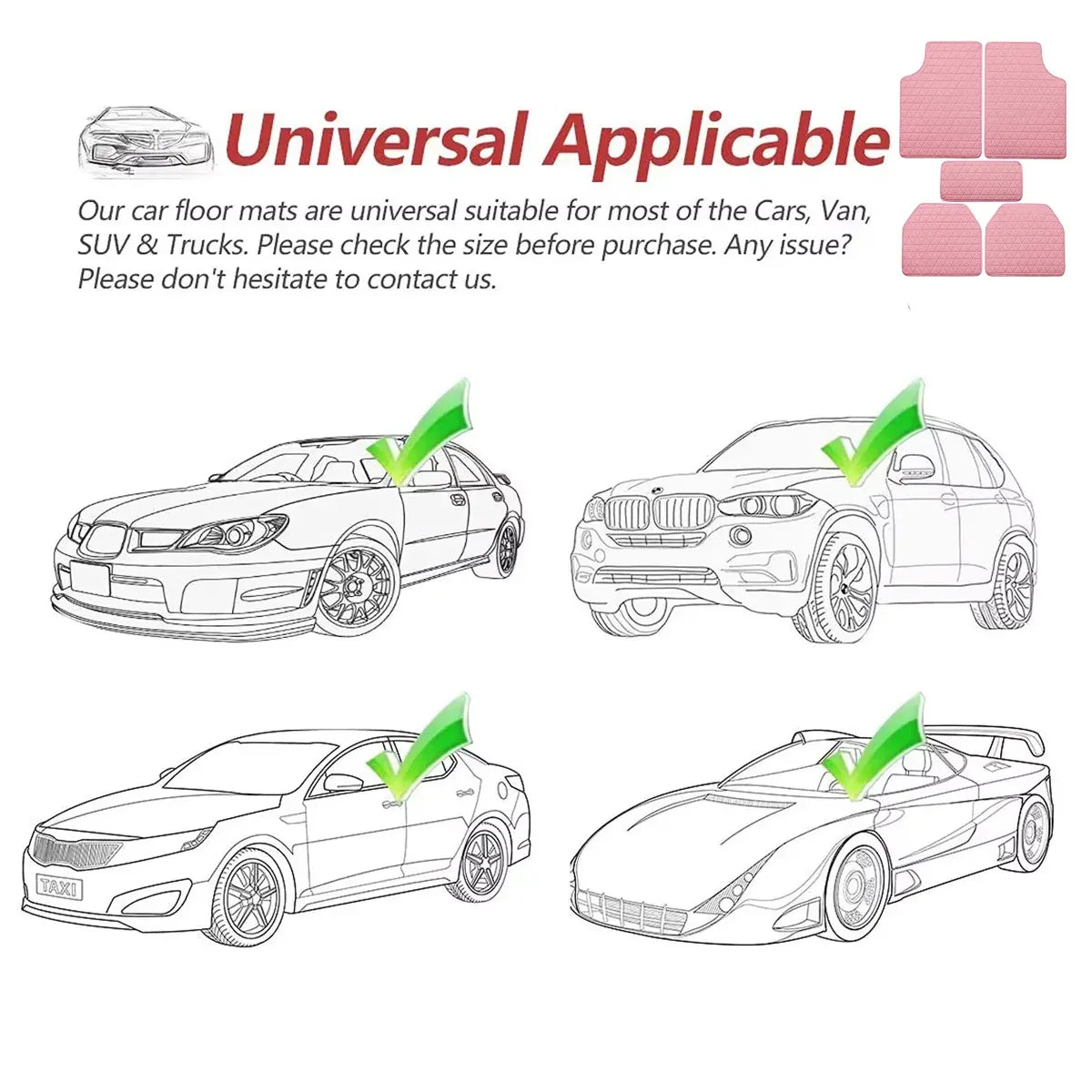 5Pcs Car Floor Mat Universal PVC Leather Carpet Vehicle Protective Floor Mat