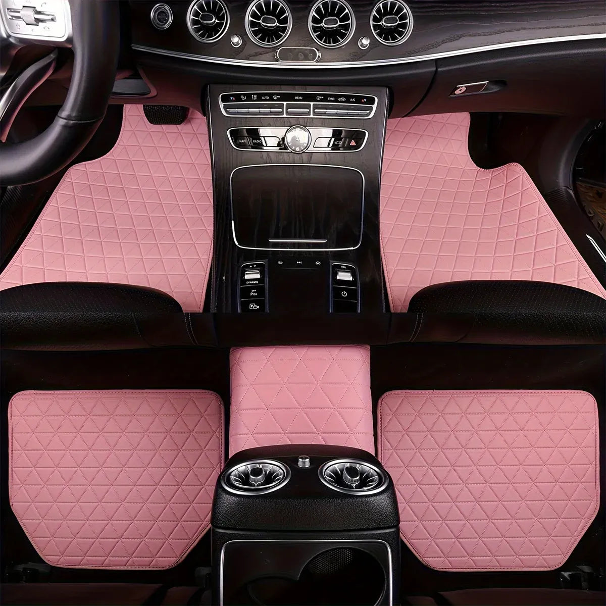 5Pcs Car Floor Mat Universal PVC Leather Carpet Vehicle Protective Floor Mat