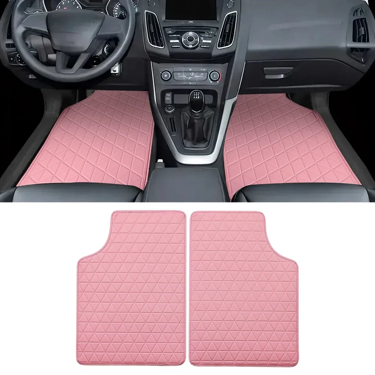 5Pcs Car Floor Mat Universal PVC Leather Carpet Vehicle Protective Floor Mat