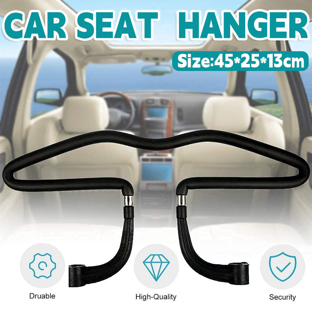 Car Clothes Rack Back Seat Hanger Bar Vehicle Garment Holder Travel Storage Rod