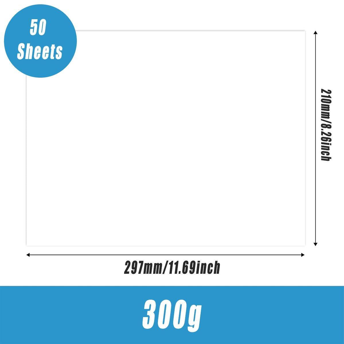 Premium A4 Card Stock 50PCS All Wood White Cardstock Paper for Printing Art