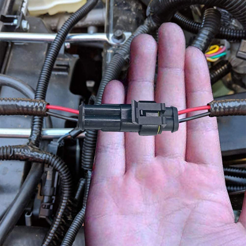 10 Set 2 Pin Waterproof Car Electrical Wire Sealed Connector Plug Cable 12V Kit