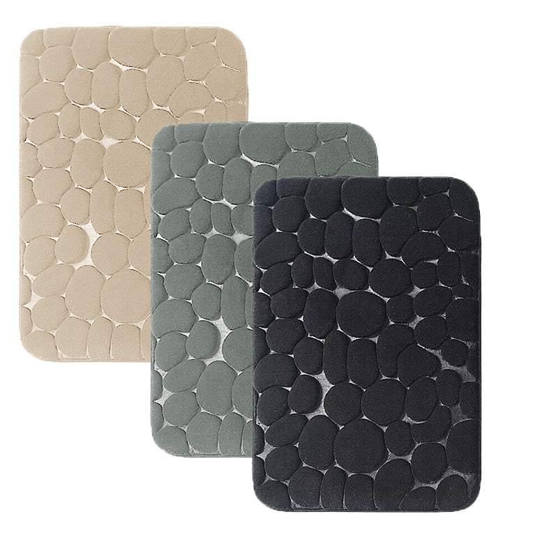 40x60cm Non-Slip Memory Foam Bath Mat Super Absorbent Floor Rug for Bathroom Use - Black