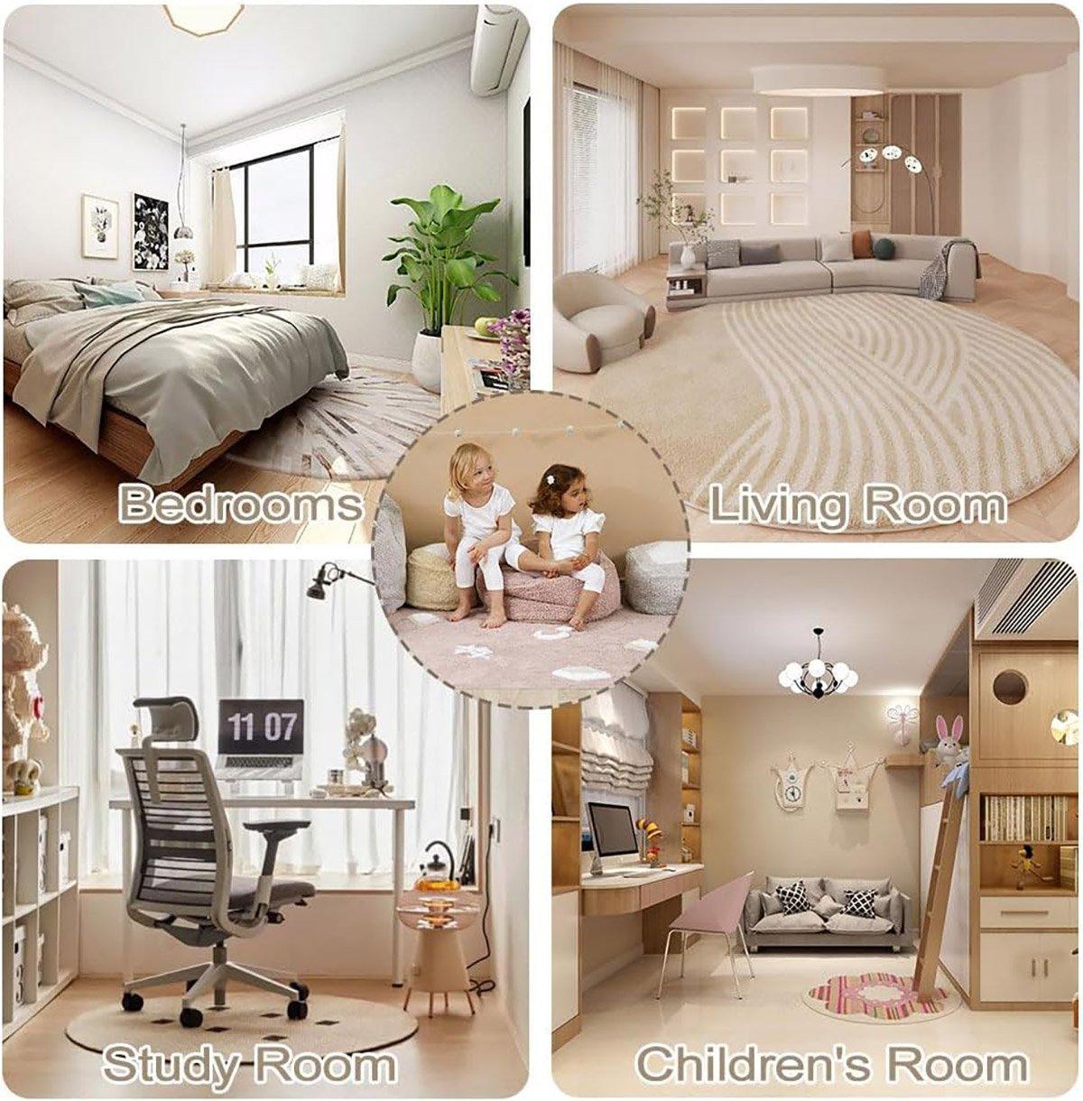 Shaped Cashmere Carpet Living Room Full Blanket Cloakroom Dressing Table - Pink
