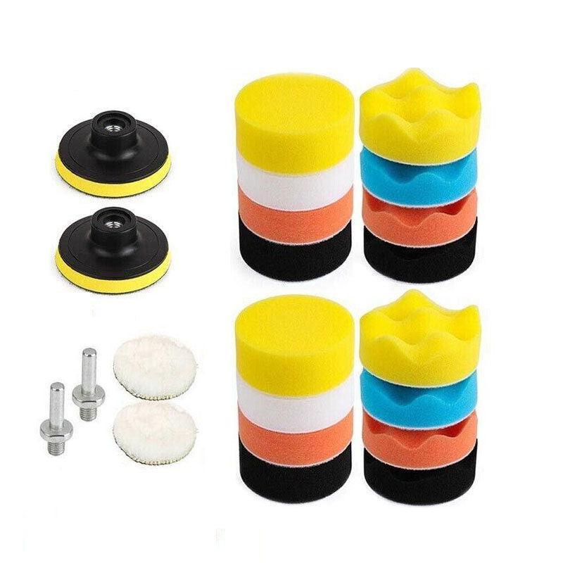 22Pcs 3" Buffing Waxing Polishing Sponge Pads Kit Set For Car Polisher Drill Au