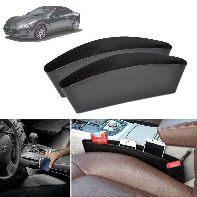 2PCS Seat Side Gap Organiser Storage Box for Phone and Keys Black