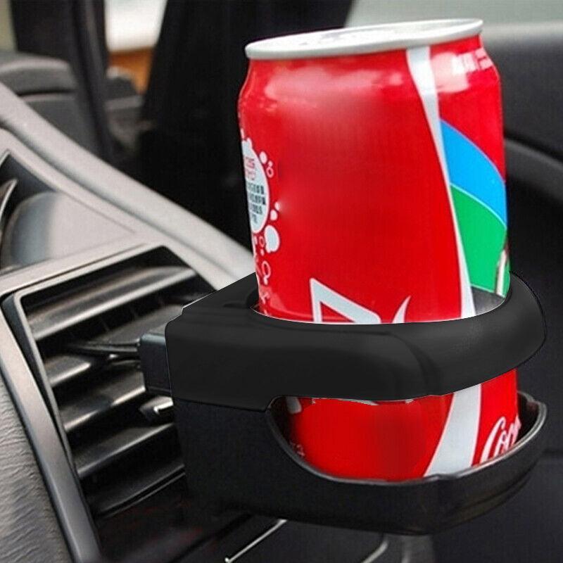 Car Cup Holder Air Vent Drink Mount Black Clip-On Can Bottle Holder for Vehicle Black
