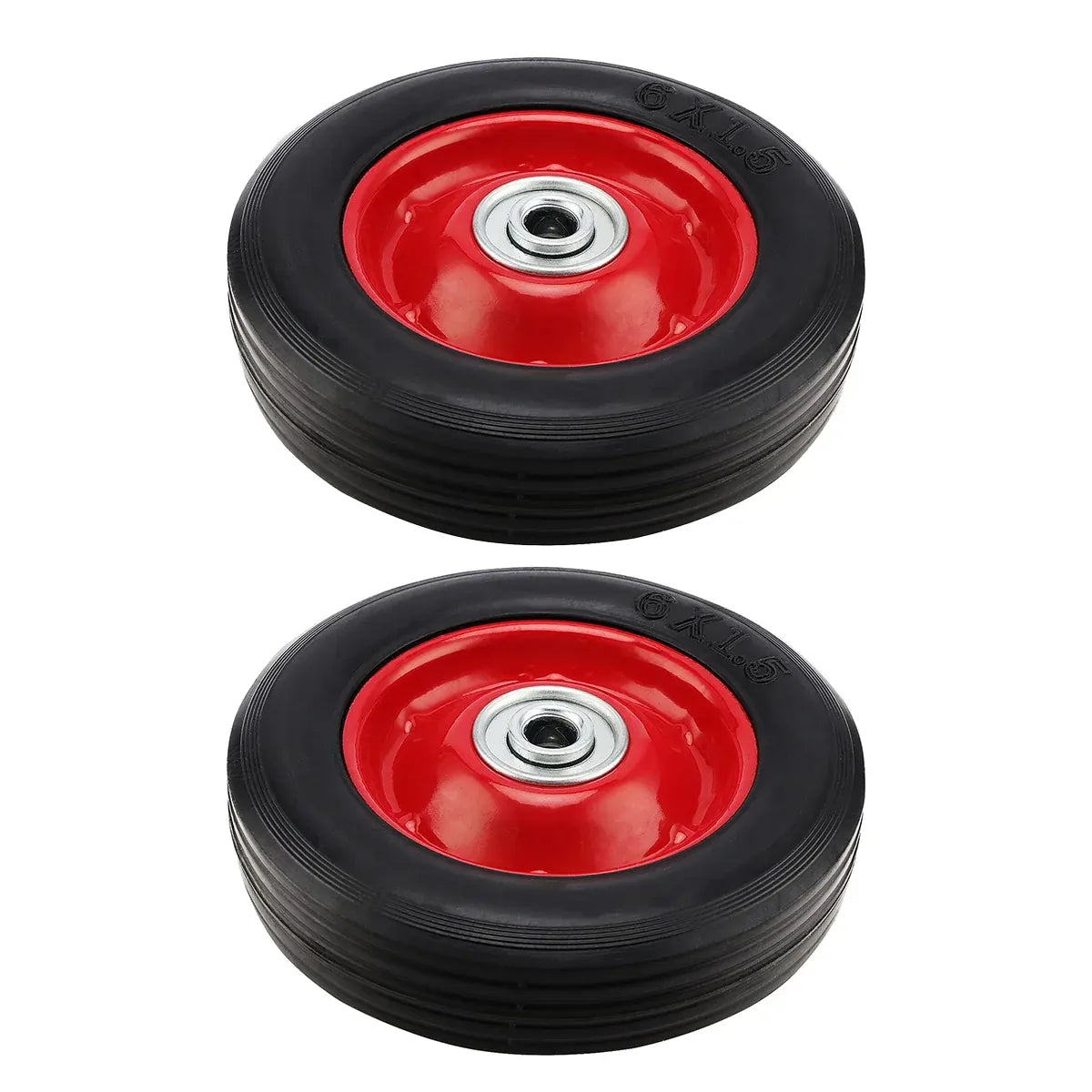 2PCS Cart 6 Inch Silent Solid Wheel Non Pneumatic Heavy Duty Anti Stabbing