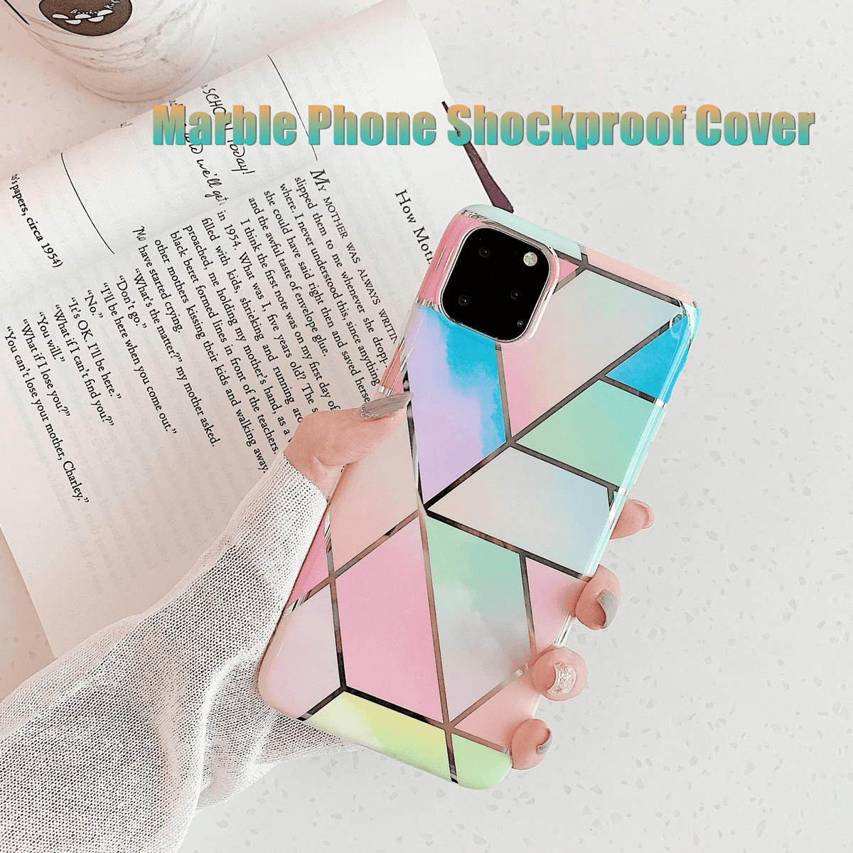 Rainbow Case for iPhone 14 13 12 11 Pro Max XR XS Marble Phone Shockproof Cover Silicone - For iphone 11 Pro