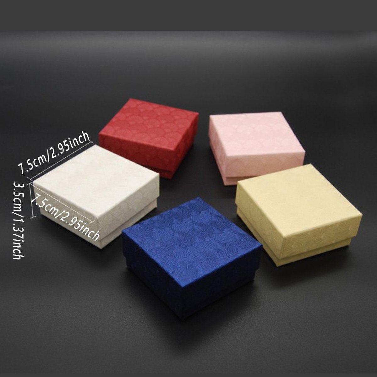 25X Jewelry Gift Boxes Shell Pattern 7.5CM Small GiftBox Empty Jewelry With Foam - Red