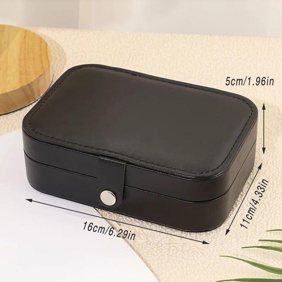 Black Travel Portable Jewelry Box Minimalist Jewelry Organizer Storage Case