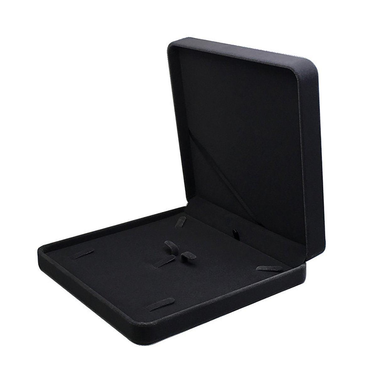 Flannel Jewelry Gift Box Necklace Ring Earring Bracelet Storage Display Case - Dark Grey