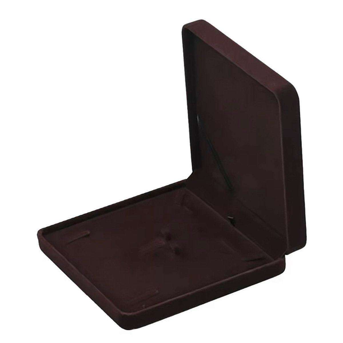 Flannel Jewelry Gift Box Necklace Ring Earring Bracelet Storage Display Case - Wine Red