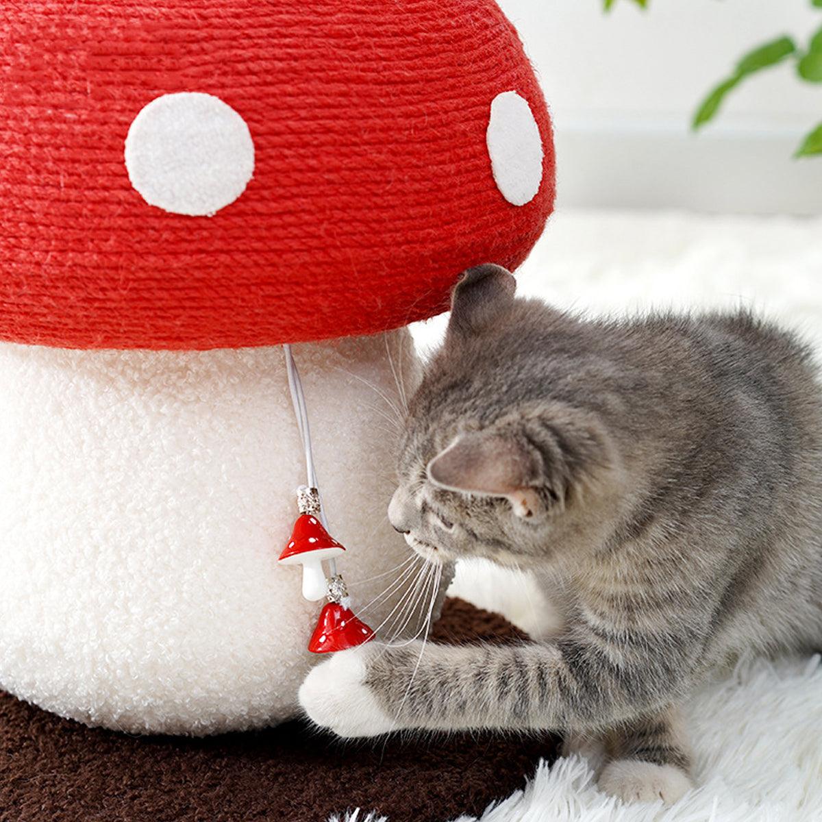 Red Mushroom Cat Climbing Frame Vertical Scratching Post Board Pet Furniture