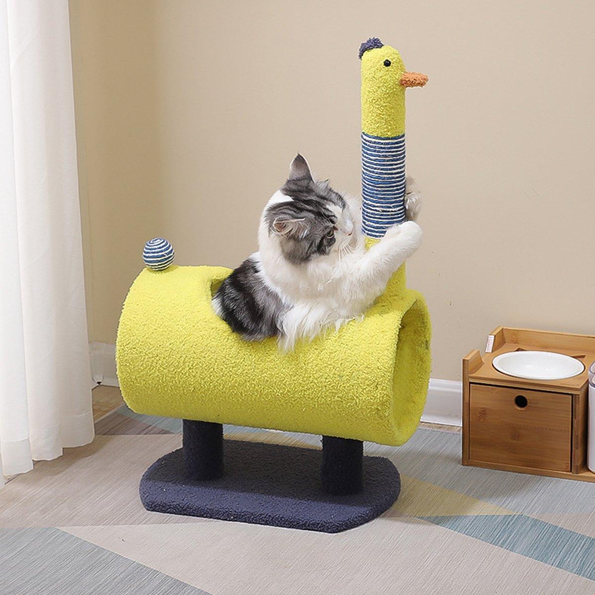 Climbing Frame Cat Scratching Post Jumping Platform Pet Toys for Cats and Kitten - Yellow