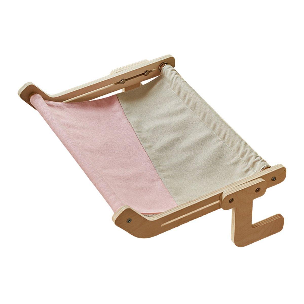 Window Hanging Cat Hammock Solid Wood Sun Bed Nest for All Seasons Durable - Grey+Blue