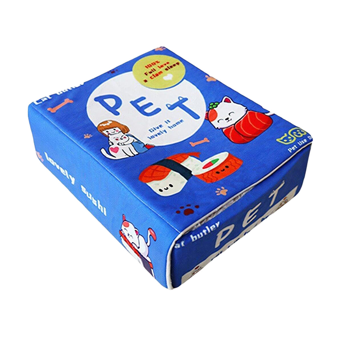 Rectangular Cookie Box Pet Bed for Cats Dogs Cat Bed Kitten Puppy Soft Pet House - Blue L