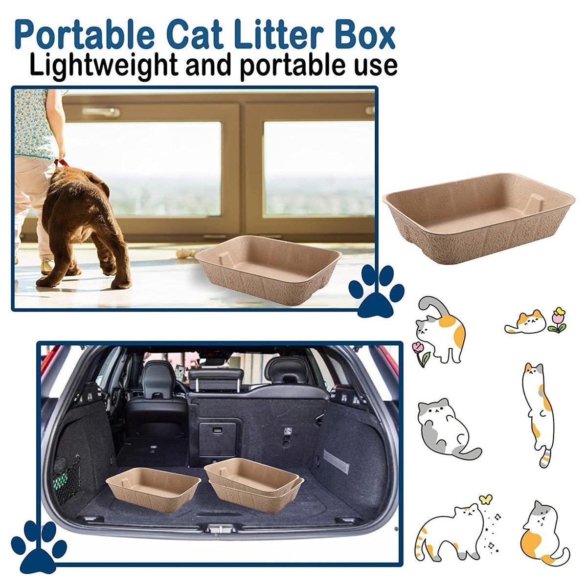 5pcs Disposable Cat Litter Pan Open Design Easy Clean Litter Box Pet Cleaning