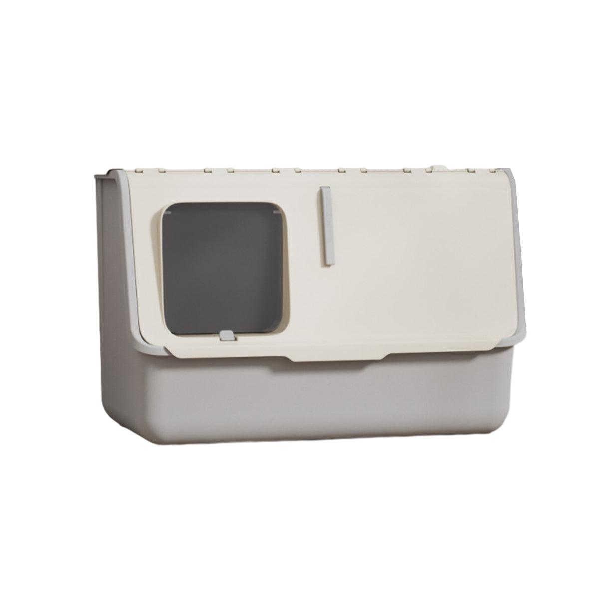 Large Fully Enclosed Cat Litter Box with Lid Odor Control Litter Pan for Cats - Green