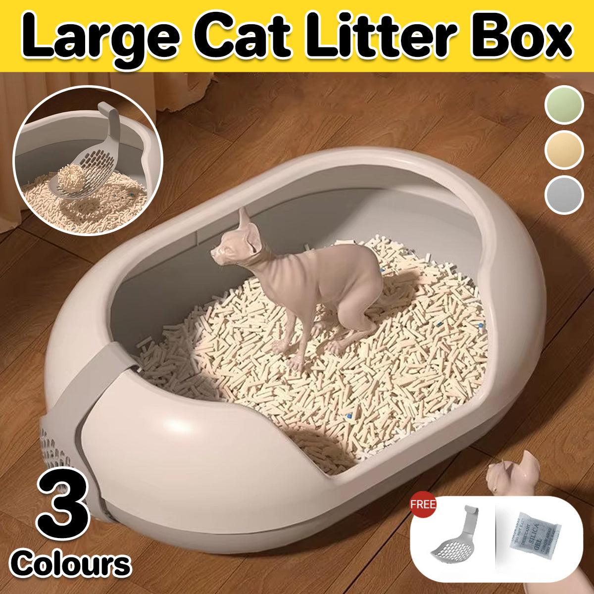 Large Semi Closed Cat Litter Box Covered Litter Pan for Cats Easy Clean Design - Green