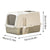 Durable Stainless Steel Cat Litter Box Pan Pet Toilet Odor Control Tray Large - White
