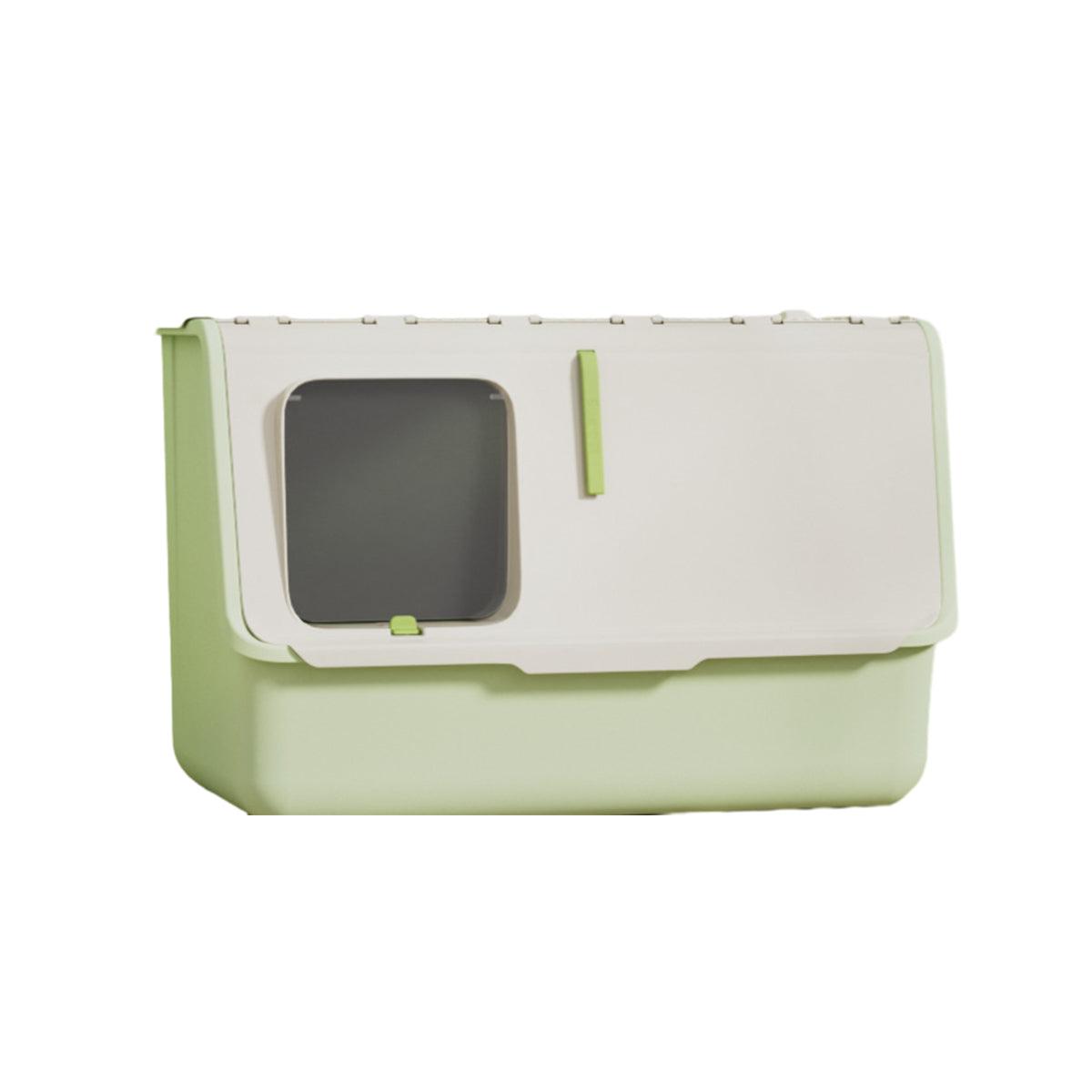 Large Fully Enclosed Cat Litter Box with Lid Odor Control Litter Pan for Cats - Yellow