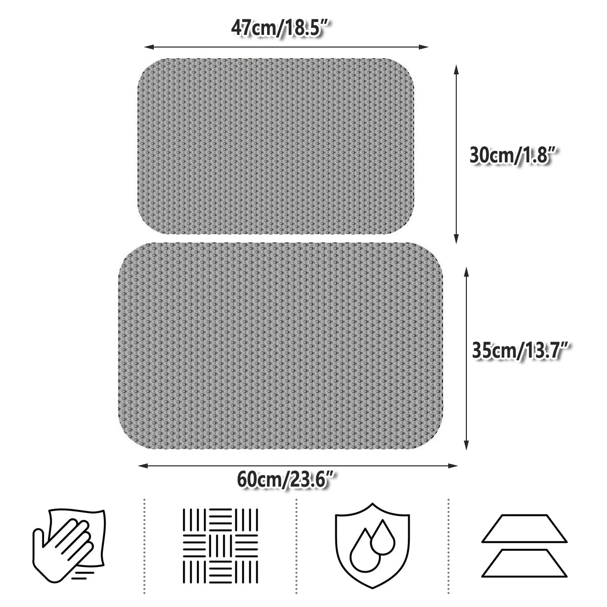 Washable Cat Litter Pad Waterproof Mat Reusable Pet Pee Training Pad Litter Box - 35x60cm