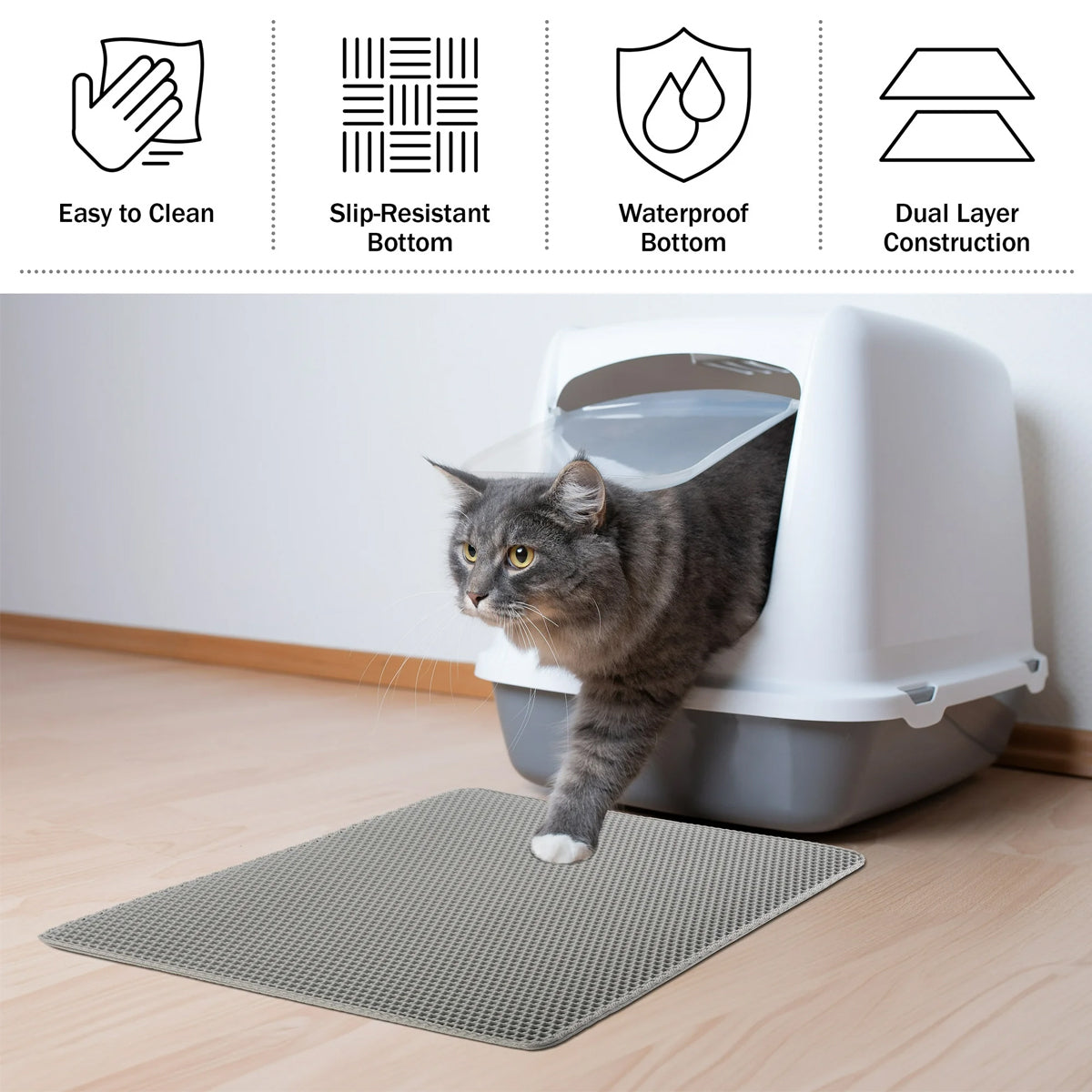 Washable Cat Litter Pad Waterproof Mat Reusable Pet Pee Training Pad Litter Box - 35x60cm