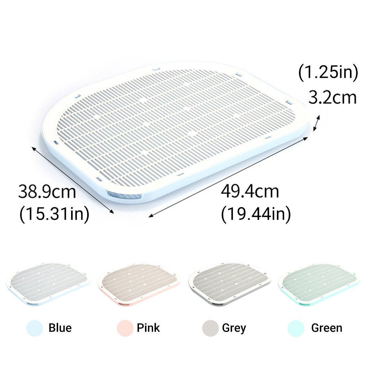 Anti Spill Cat Litter Mat Double Layer Pet Toilet Mat for Litter Box - Blue