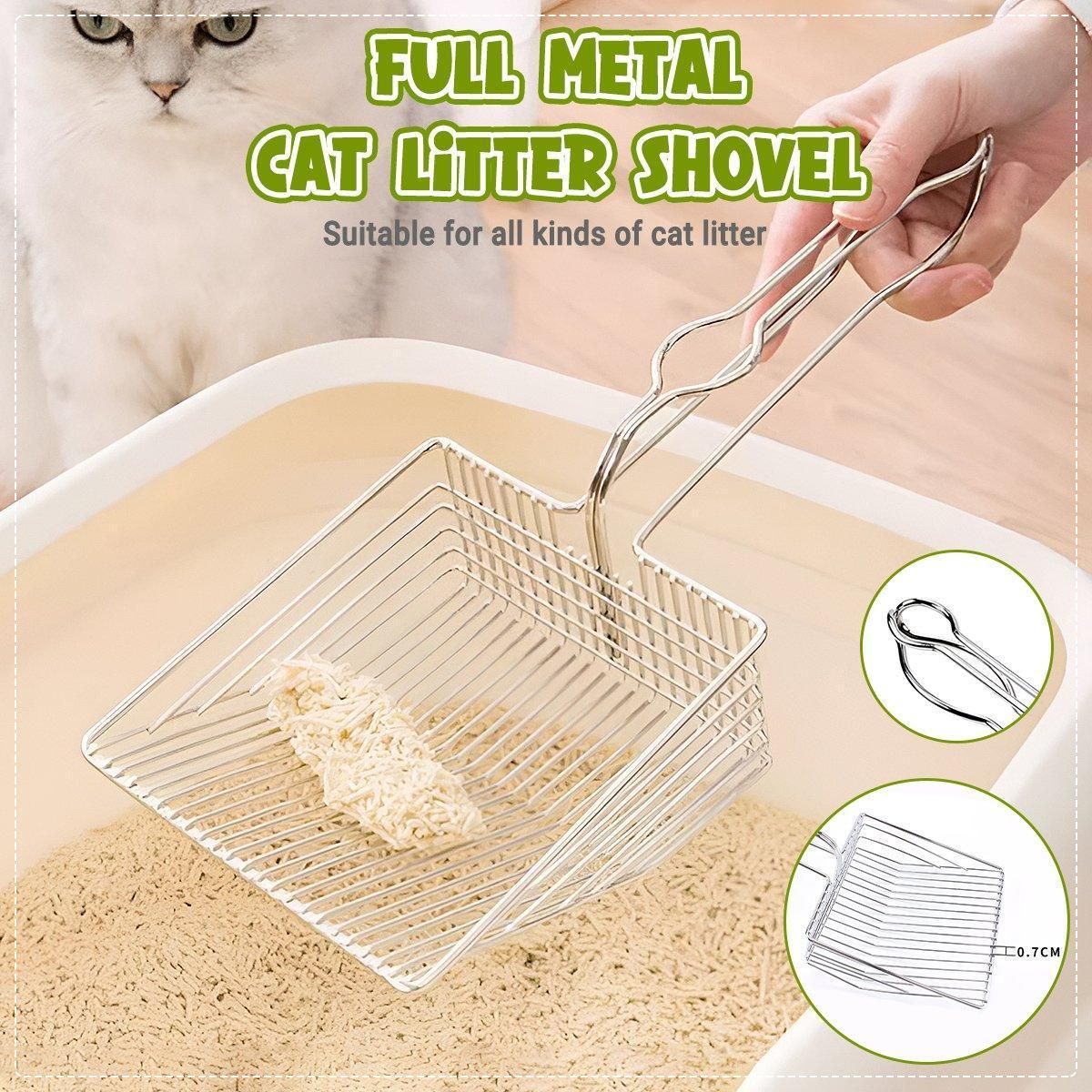 1-Piece Metal Cat Litter Scoop