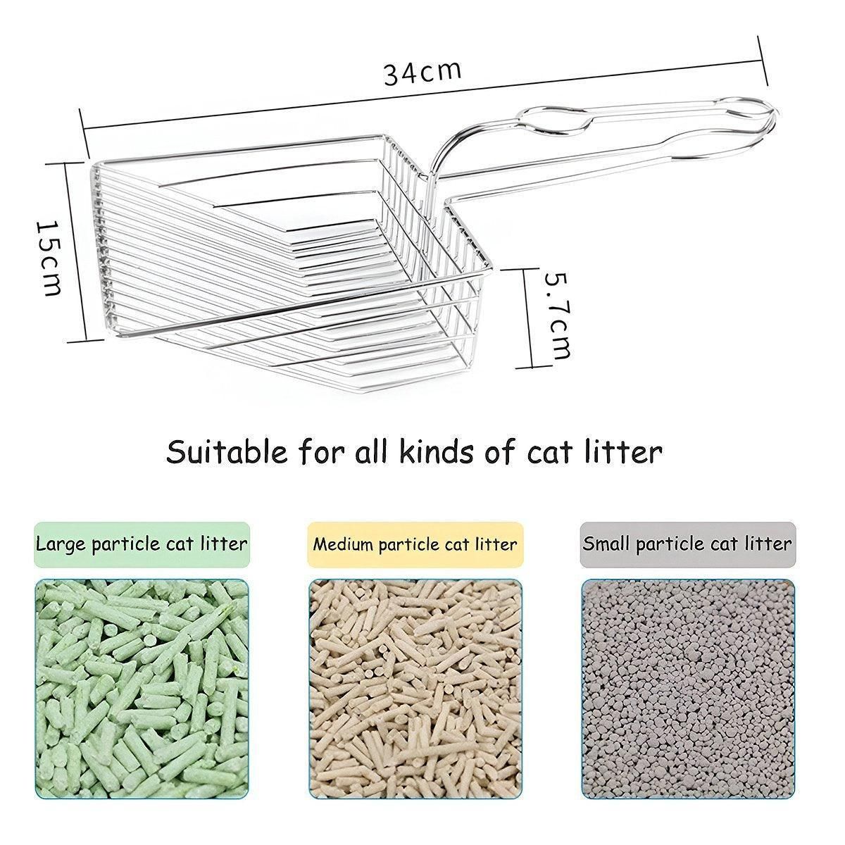 1-Piece Metal Cat Litter Scoop